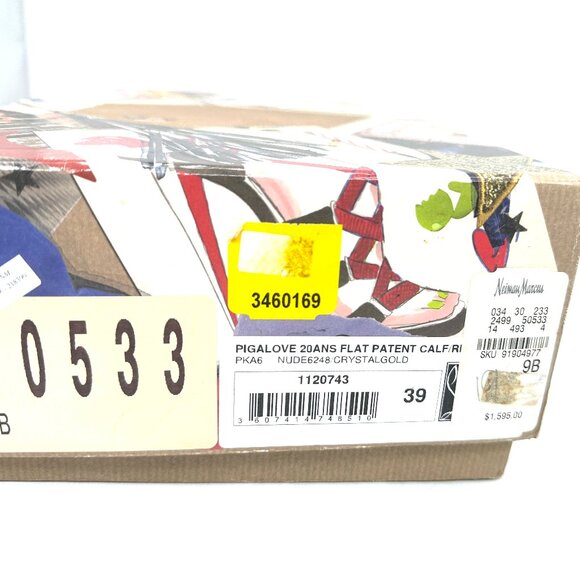 Christian Louboutin PIGALOVE 20ANS Patent Leather Crystal Flats Ballerina Shoes - Picture 16 of 16